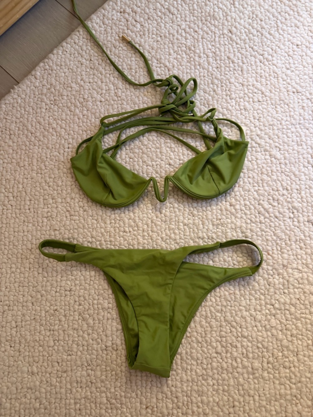 cult gaia Olive Green Strappy Underwire Bikini